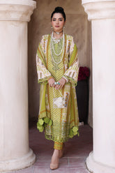 3-PC Unstitched Embroibered Lawn Shirt with Printed Chiffon Dupatta CCS4-10